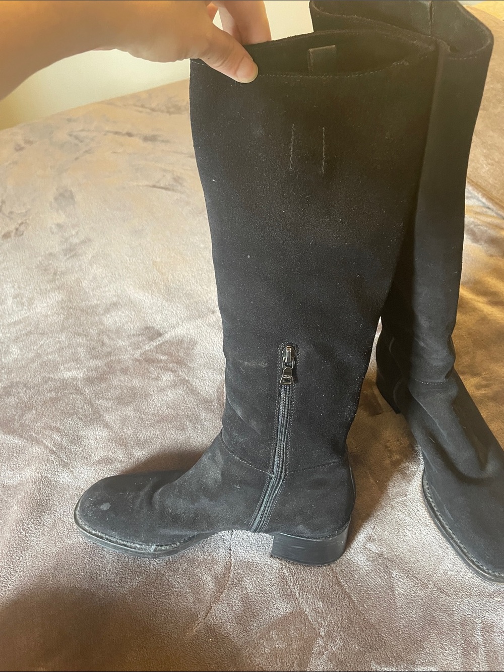 Prada Black Suede knee high Boots - Picture 5 of 12